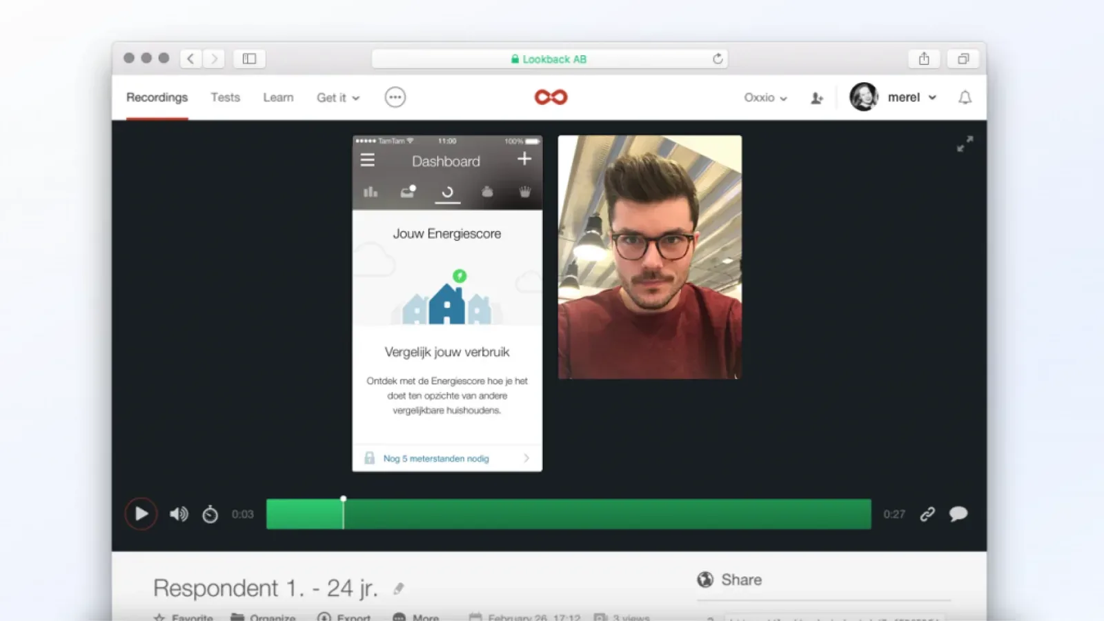 Mobile usability test recording
