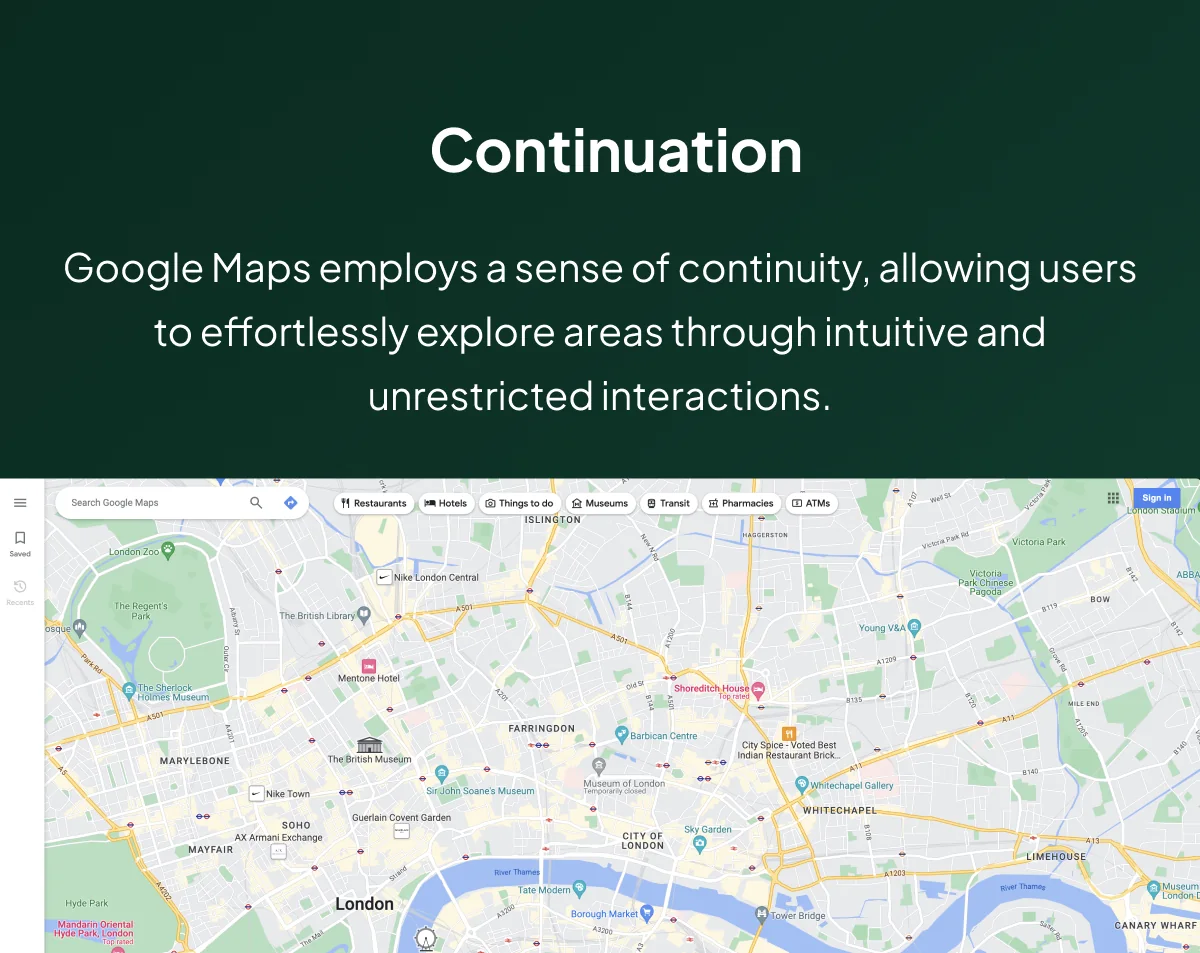 Continuation on Google Maps