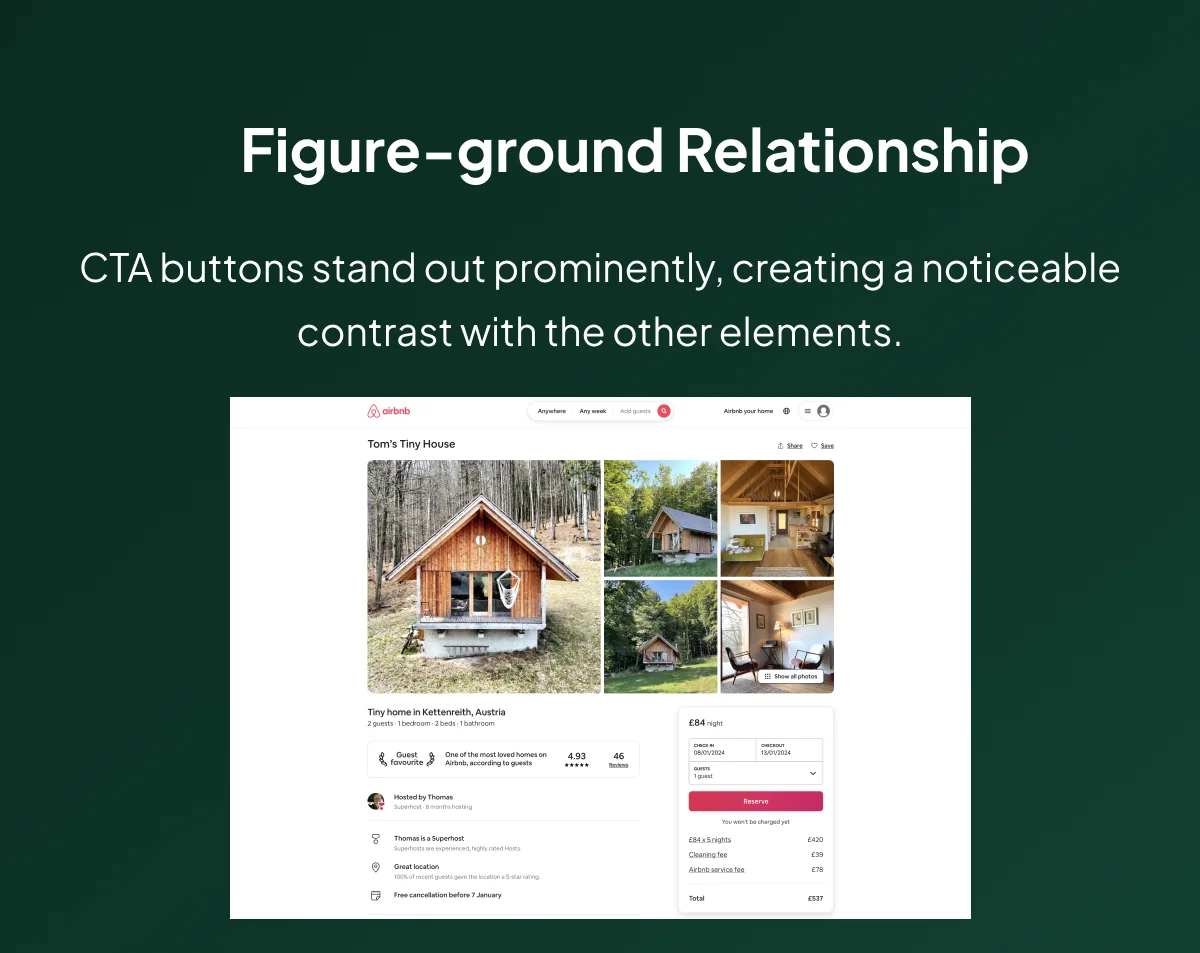 Figure-ground relationship on Airbnb’s website