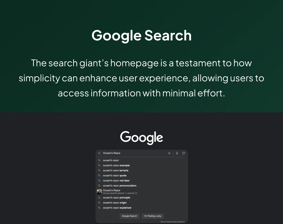 Google — Occam’s Razor Example