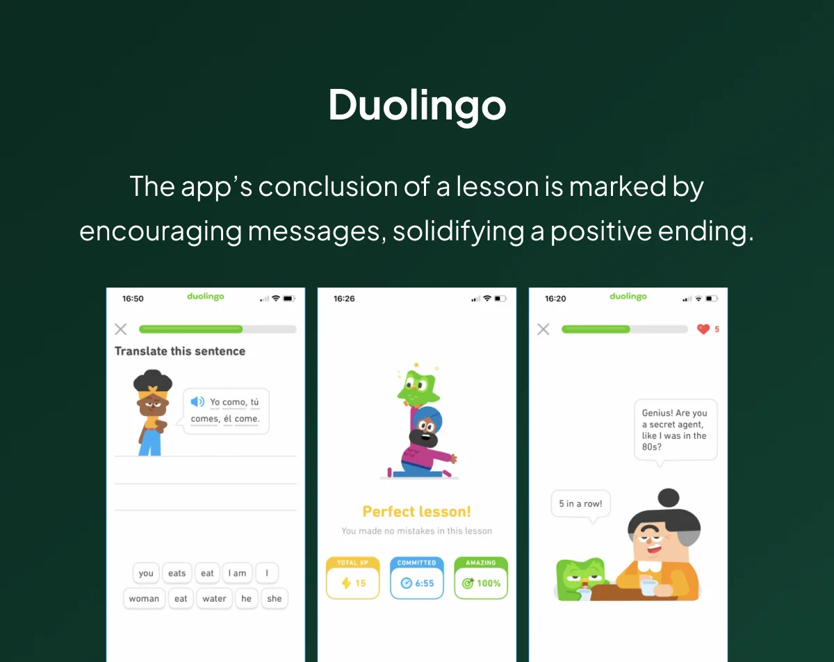 Peak-End Rule Example — Duolingo
