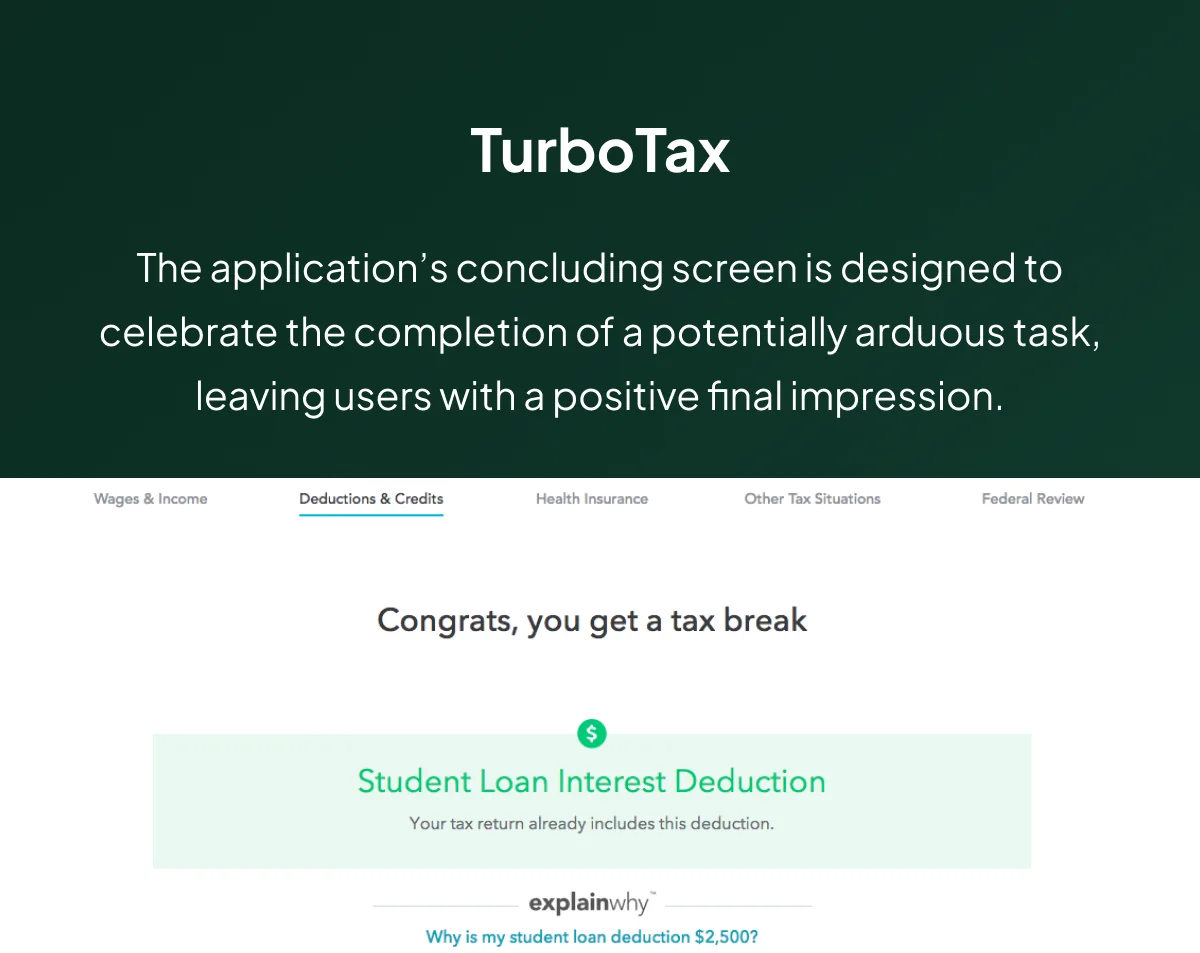 Peak-End Rule Example — TurboTax