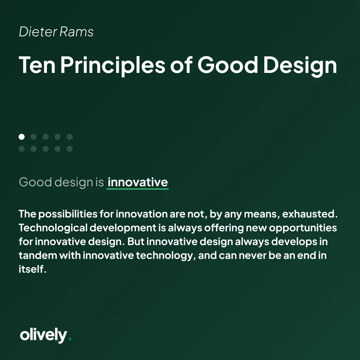 Good design is innovative