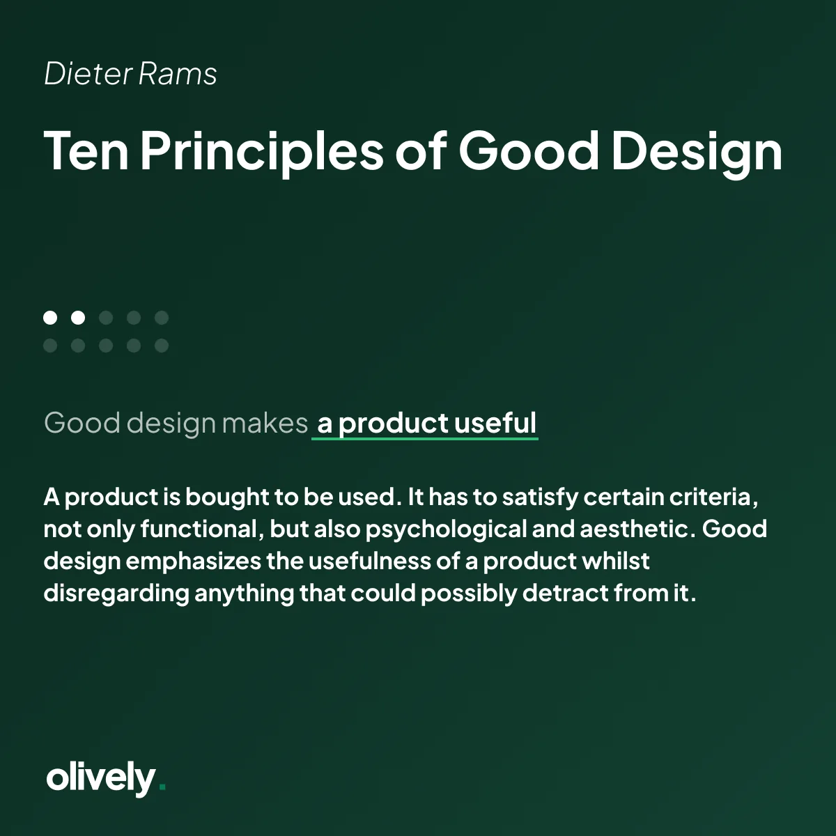 Good design makes a product useful