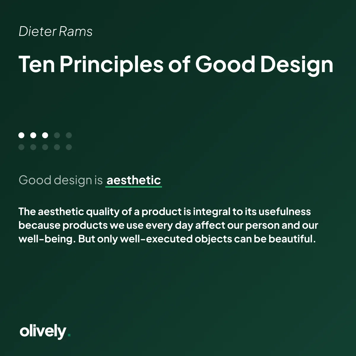 Good design is aesthetic