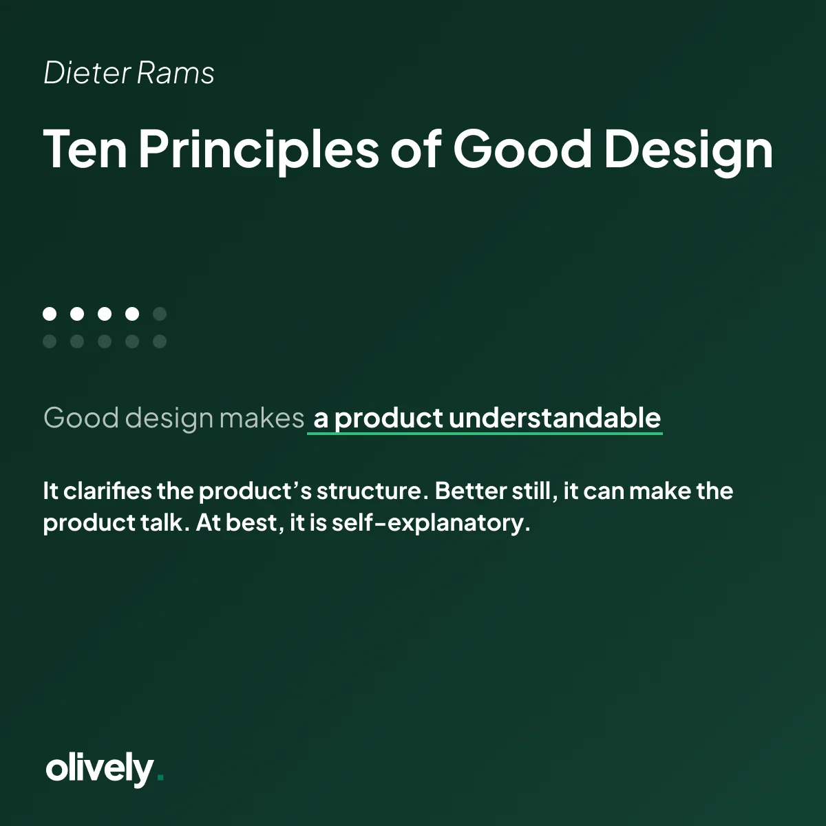 Good design makes a product understandable