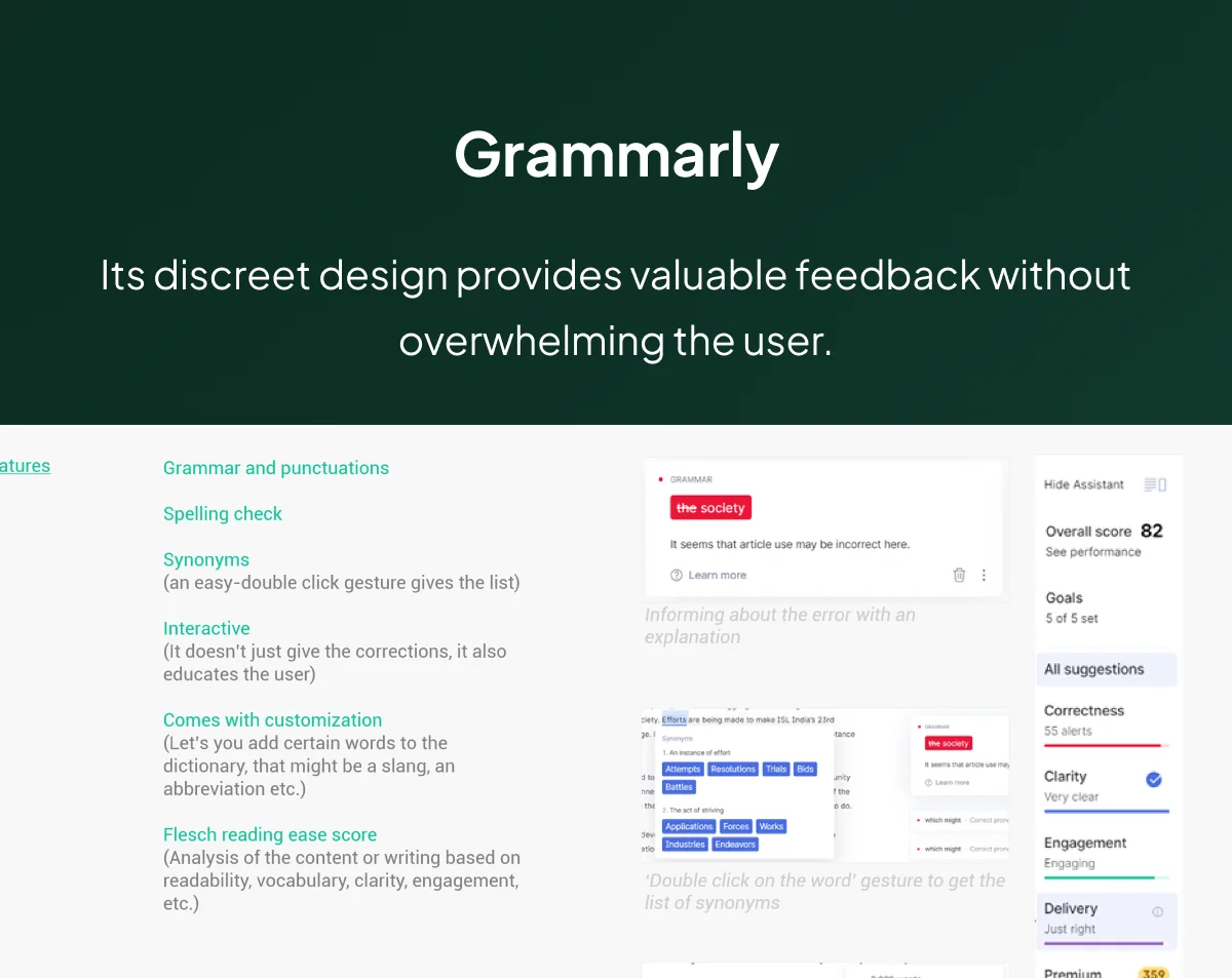 Tesler’s Law Example — Grammarly