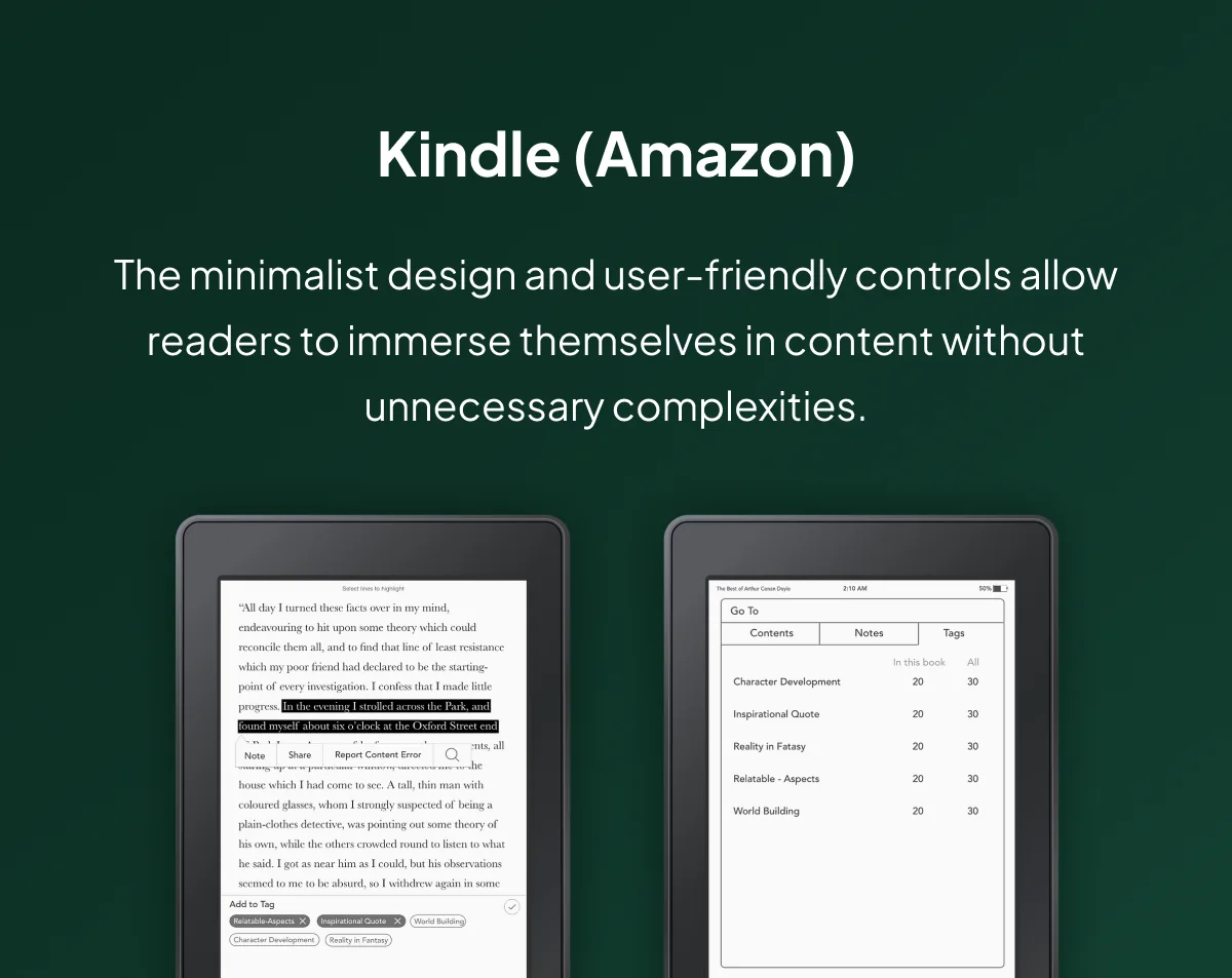 Tesler’s Law Example — Kindle