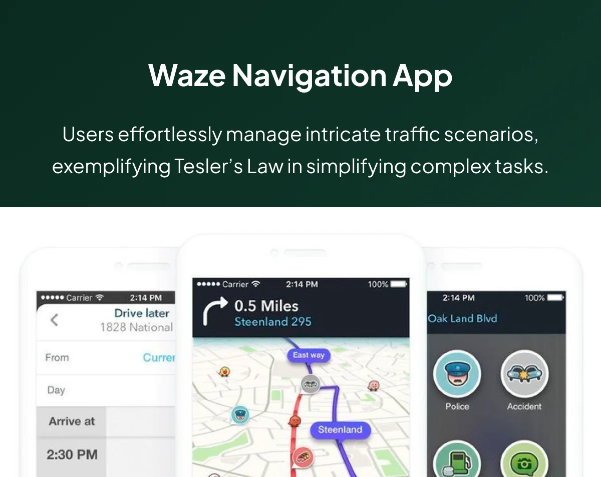 Tesler’s Law Example — Waze