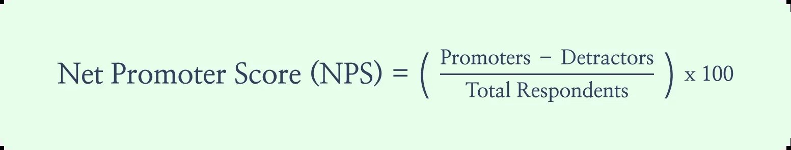 Formula for Net Promoter Score