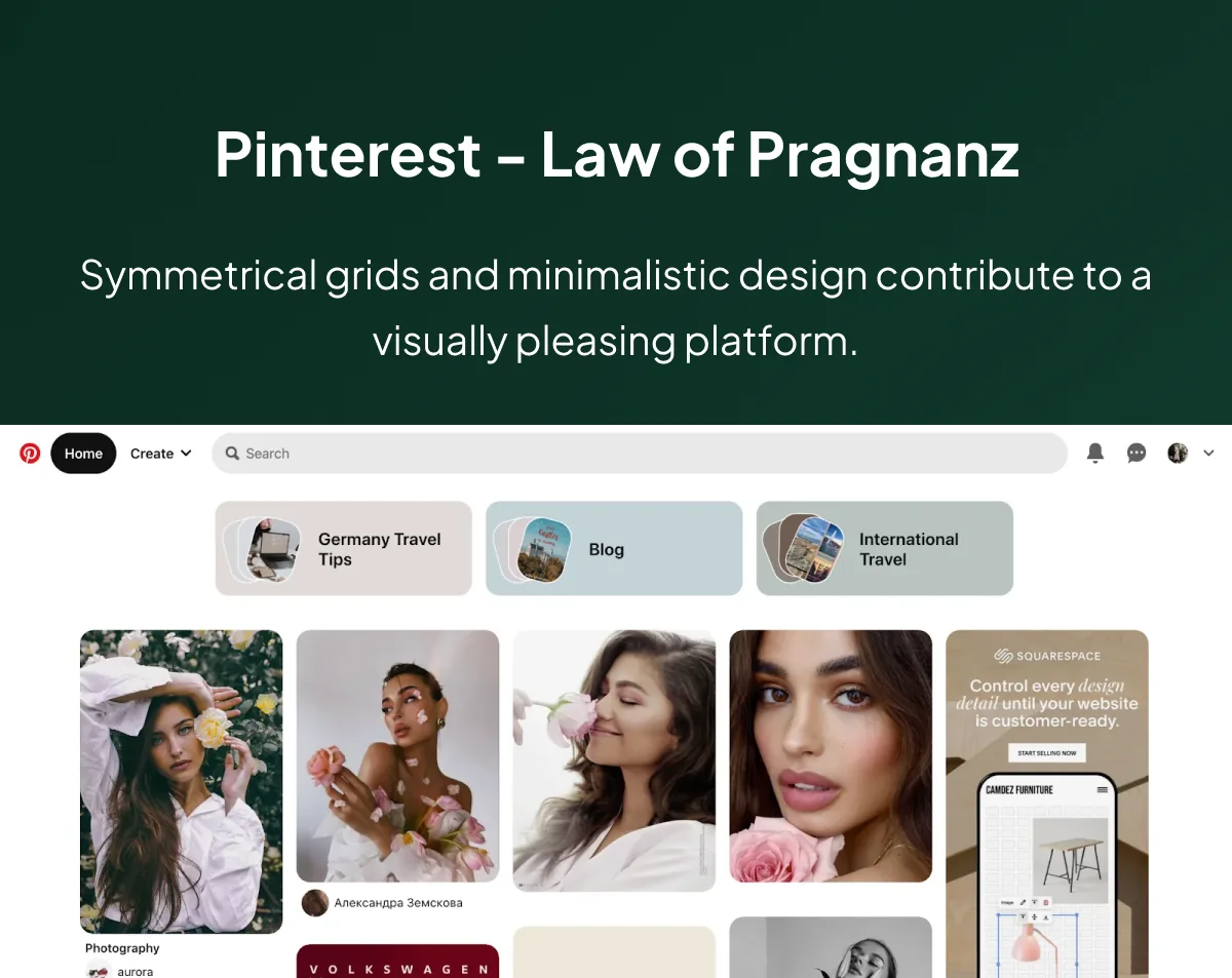 Pinterest Example for Gestalt Psychology