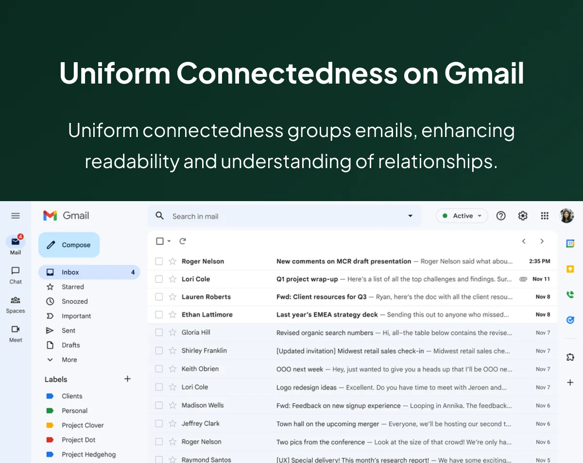 Example of the UExample of the Uniform Connectedness in Gmailniform Connectedness in Gmail