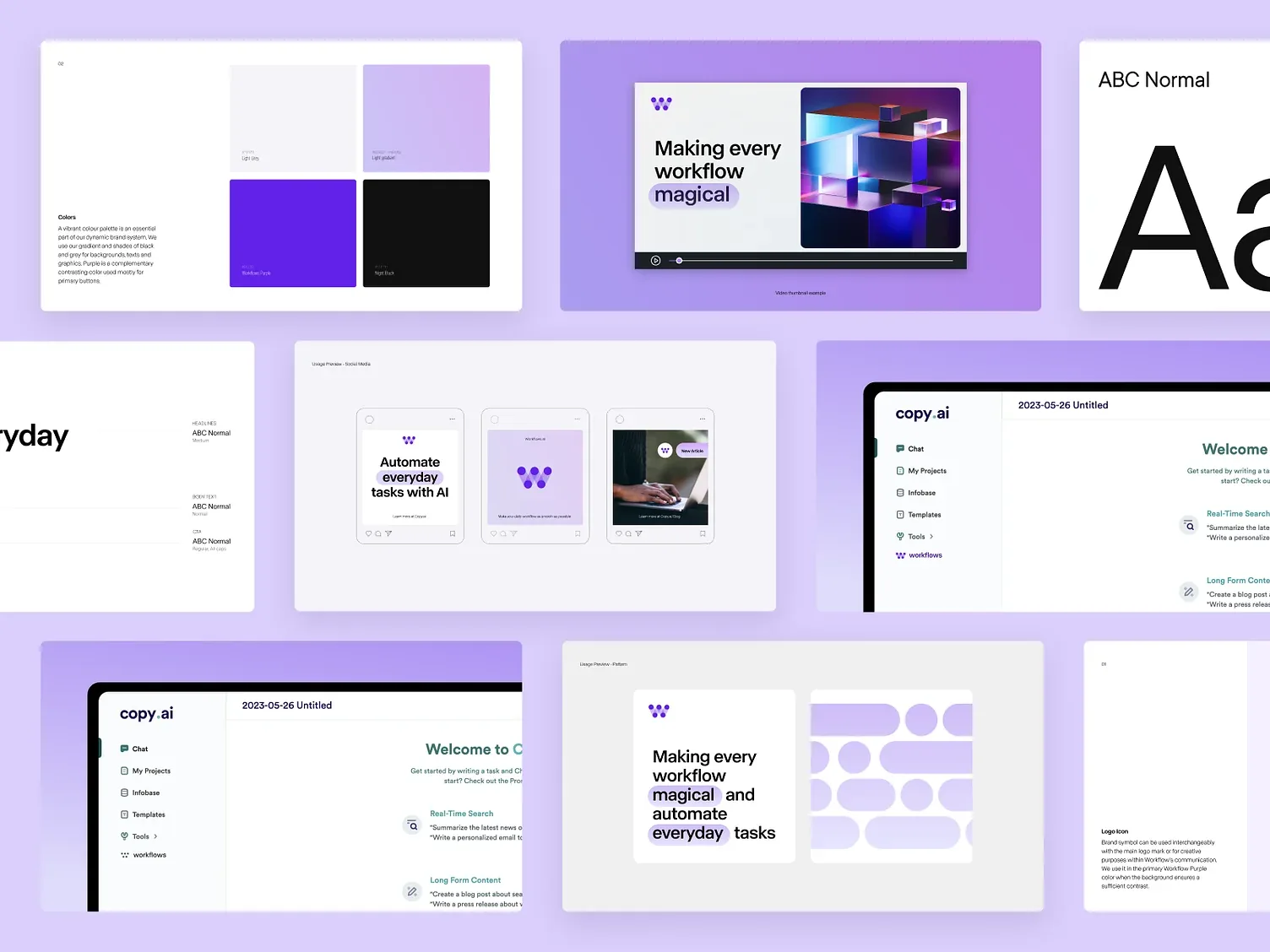 The Workflows brand applied to social media posts