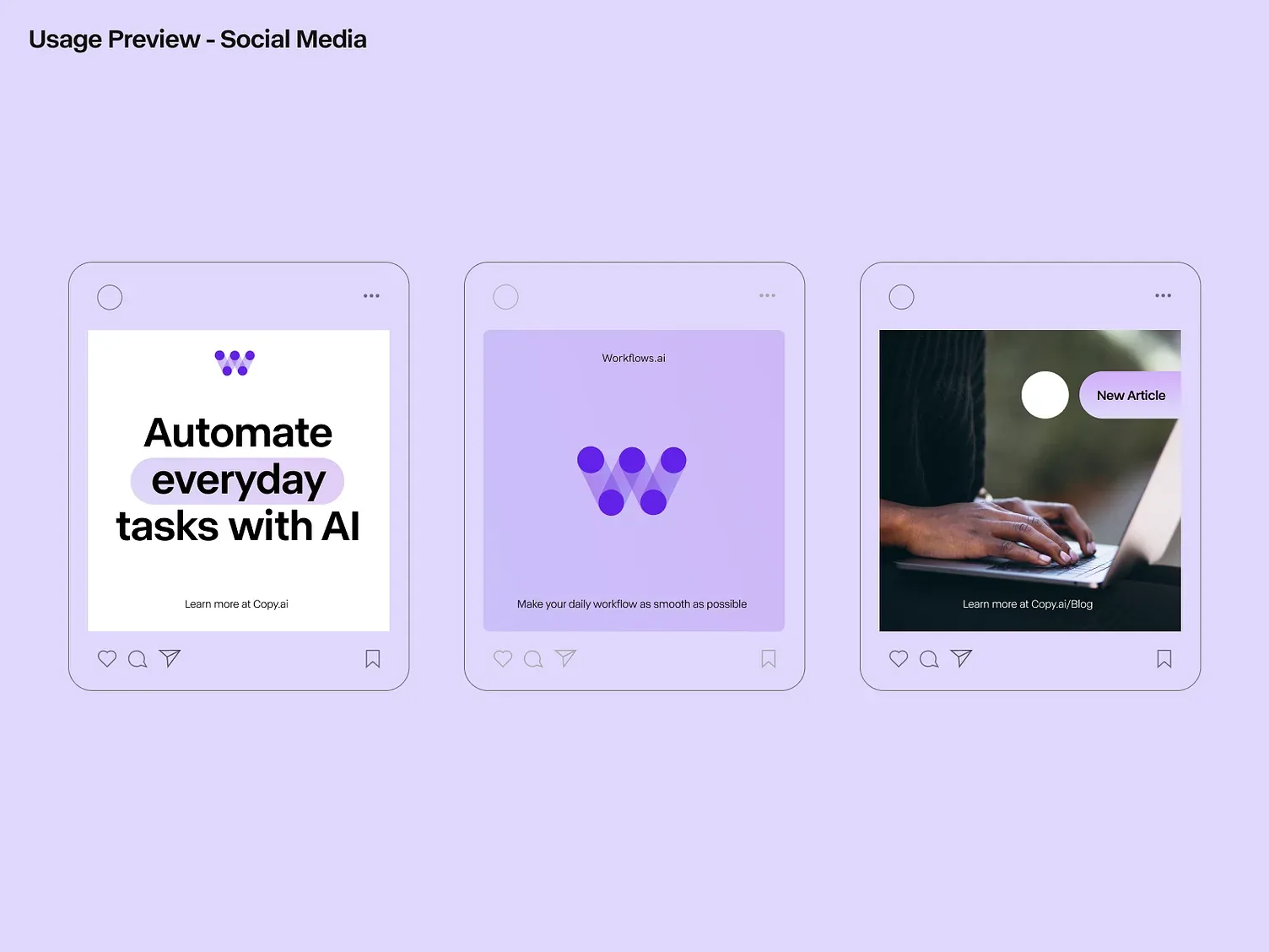The Workflows brand applied across marketing collateral