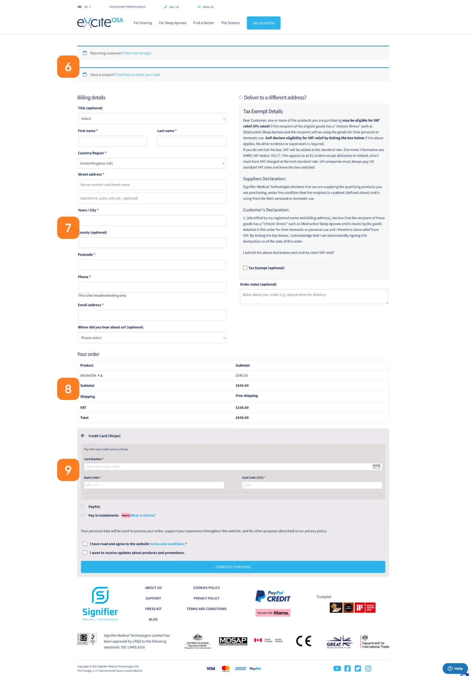UX audit findings on checkout