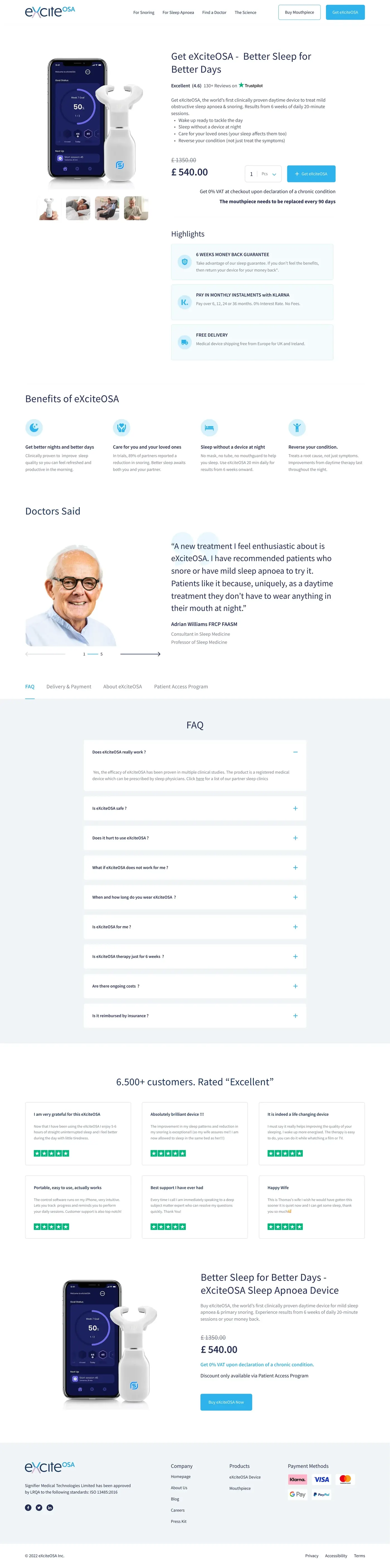 Redesigned product page
