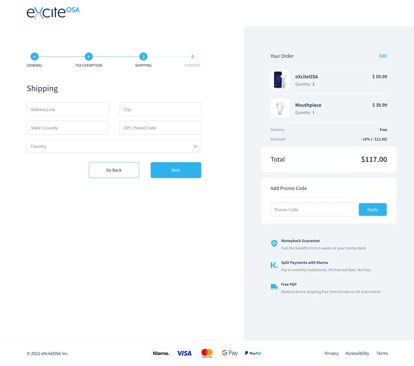 Redesigned shipping step
