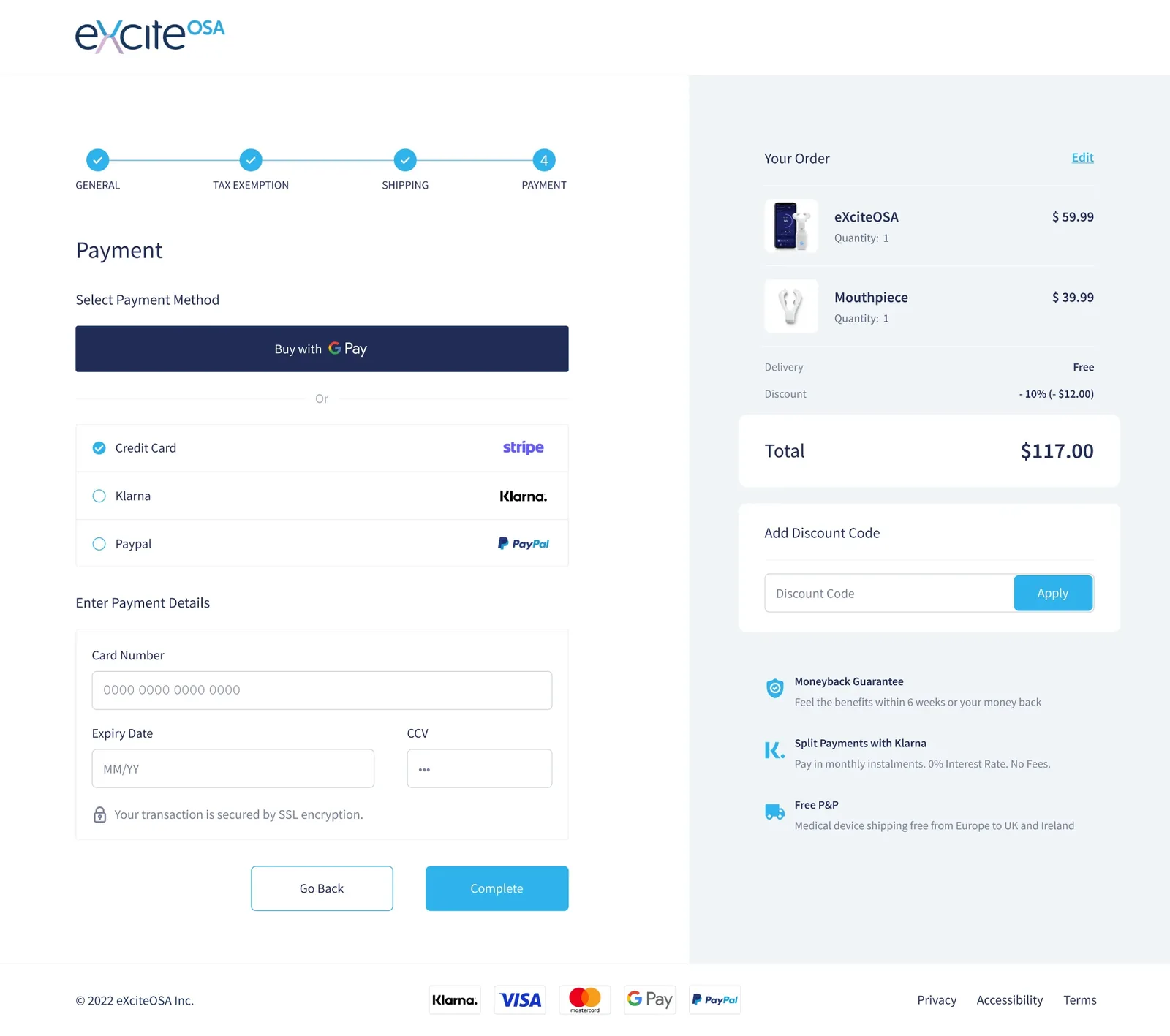 Redesigned payment step