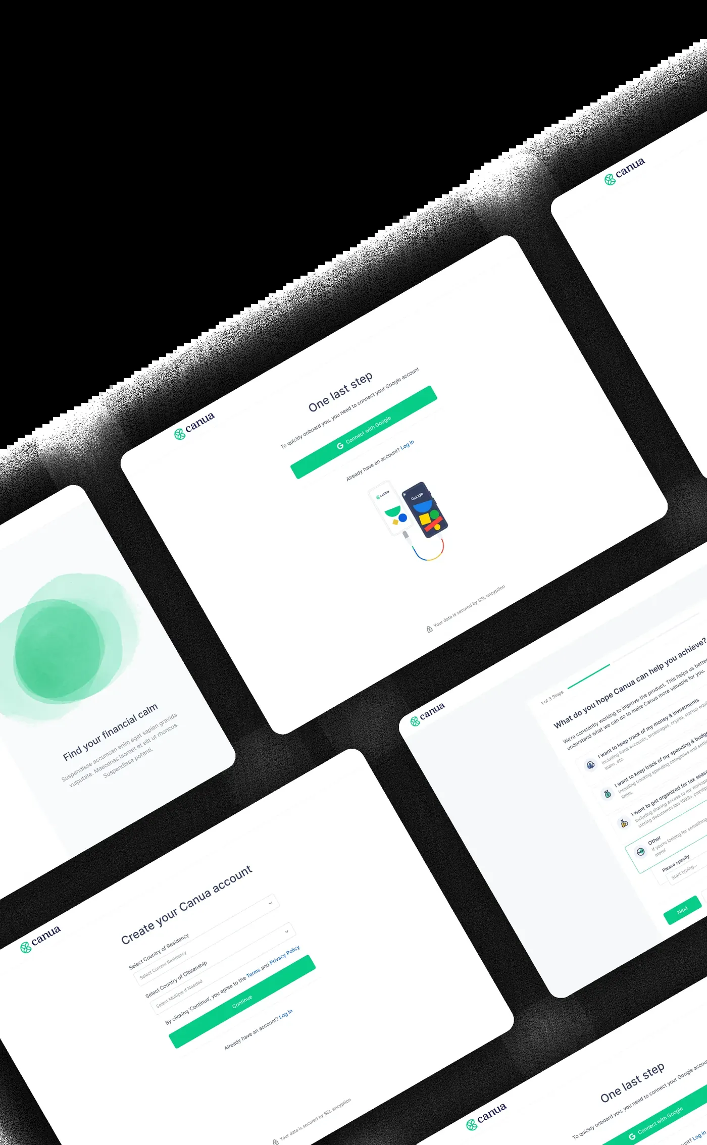 Sign-up and onboarding designs