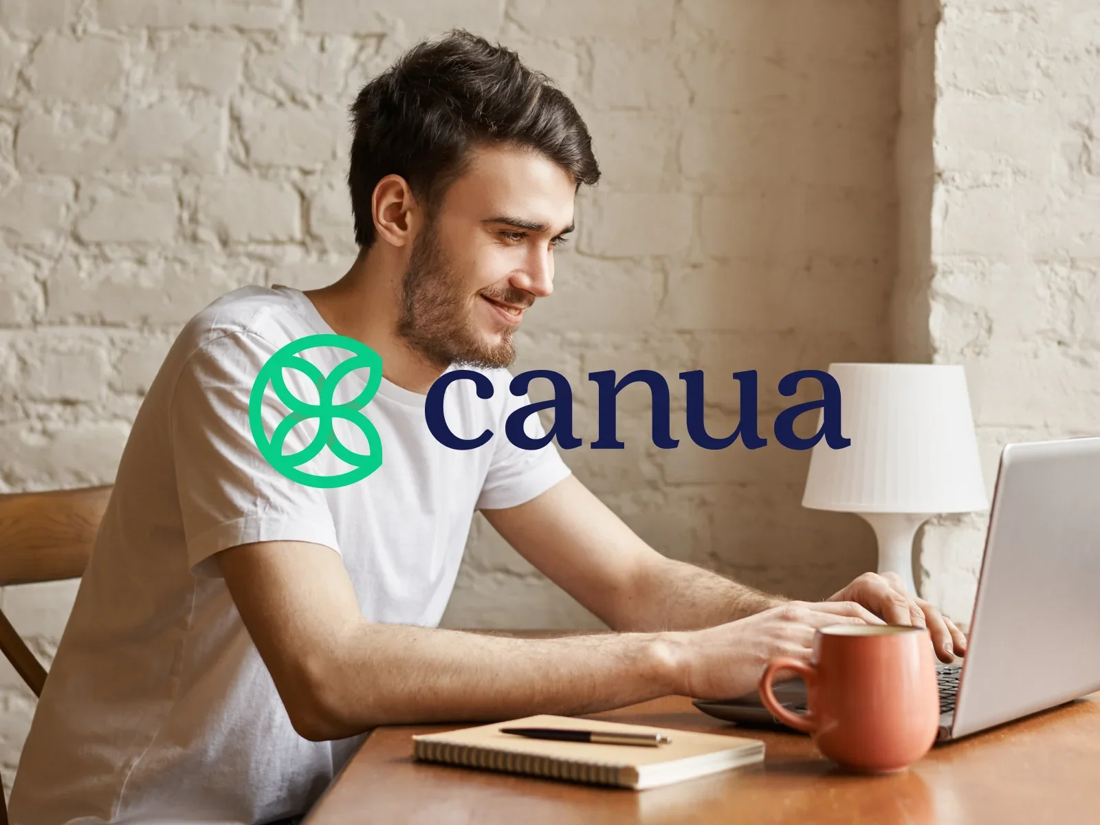 Canua logo construction, the C wrapping growing leaves