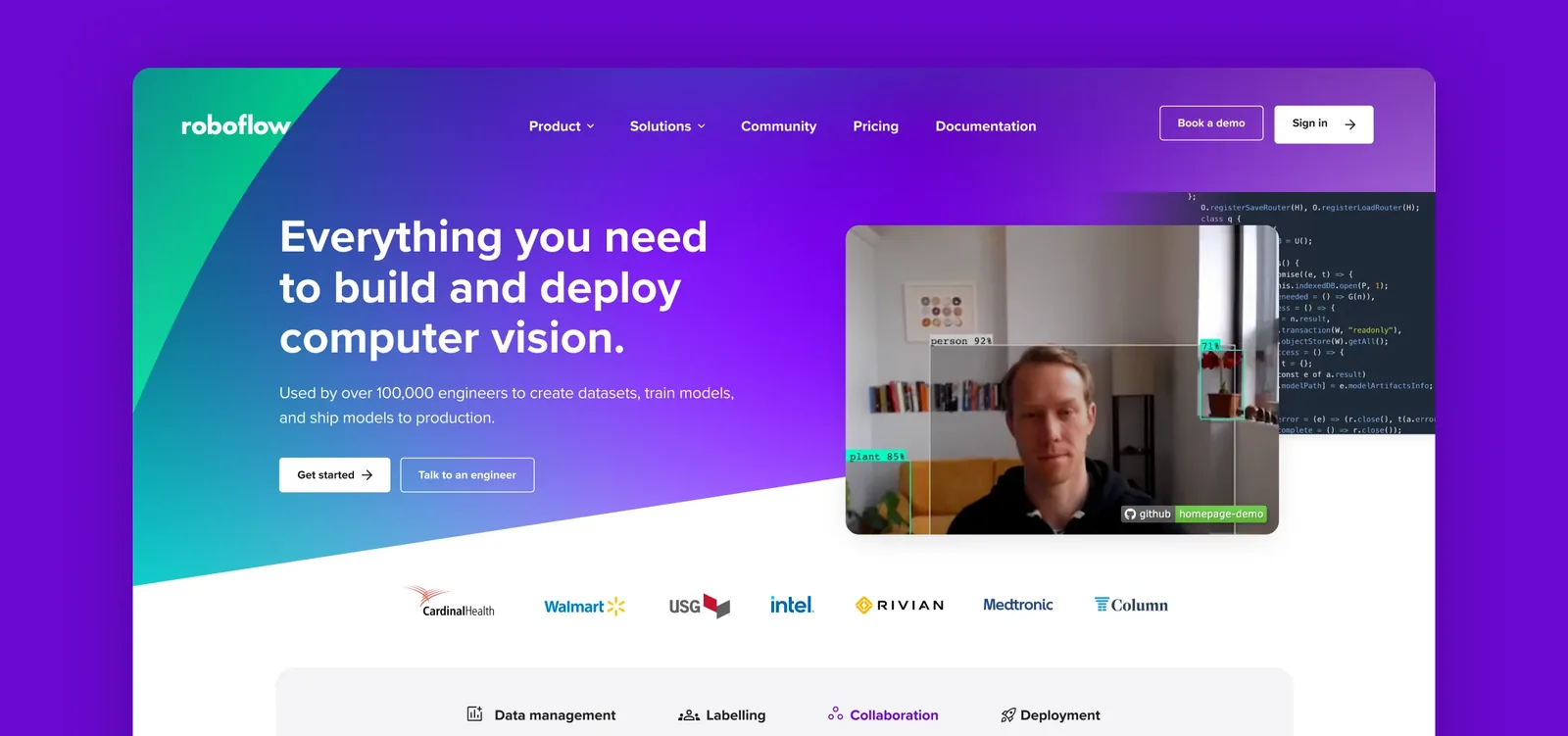 End-to-end high-fidelity design vision for the landing page