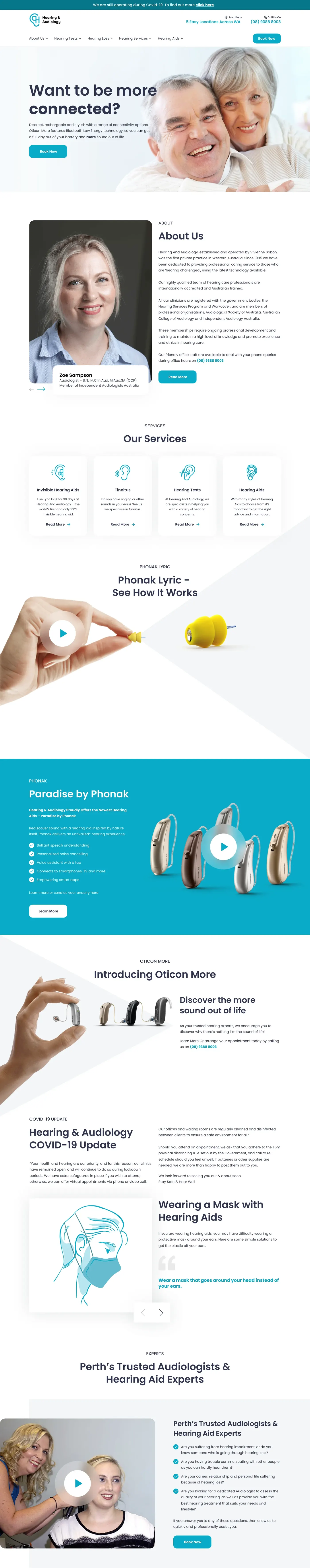 Healthcare website homepage design