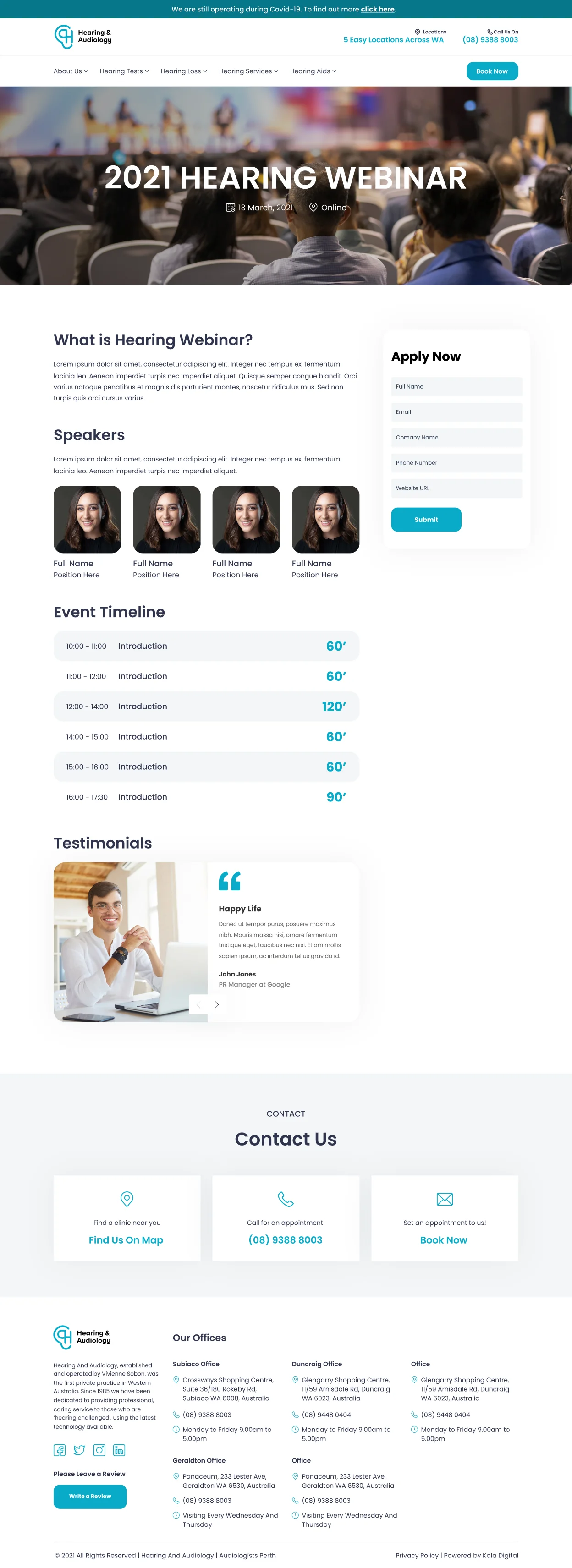 Community events page