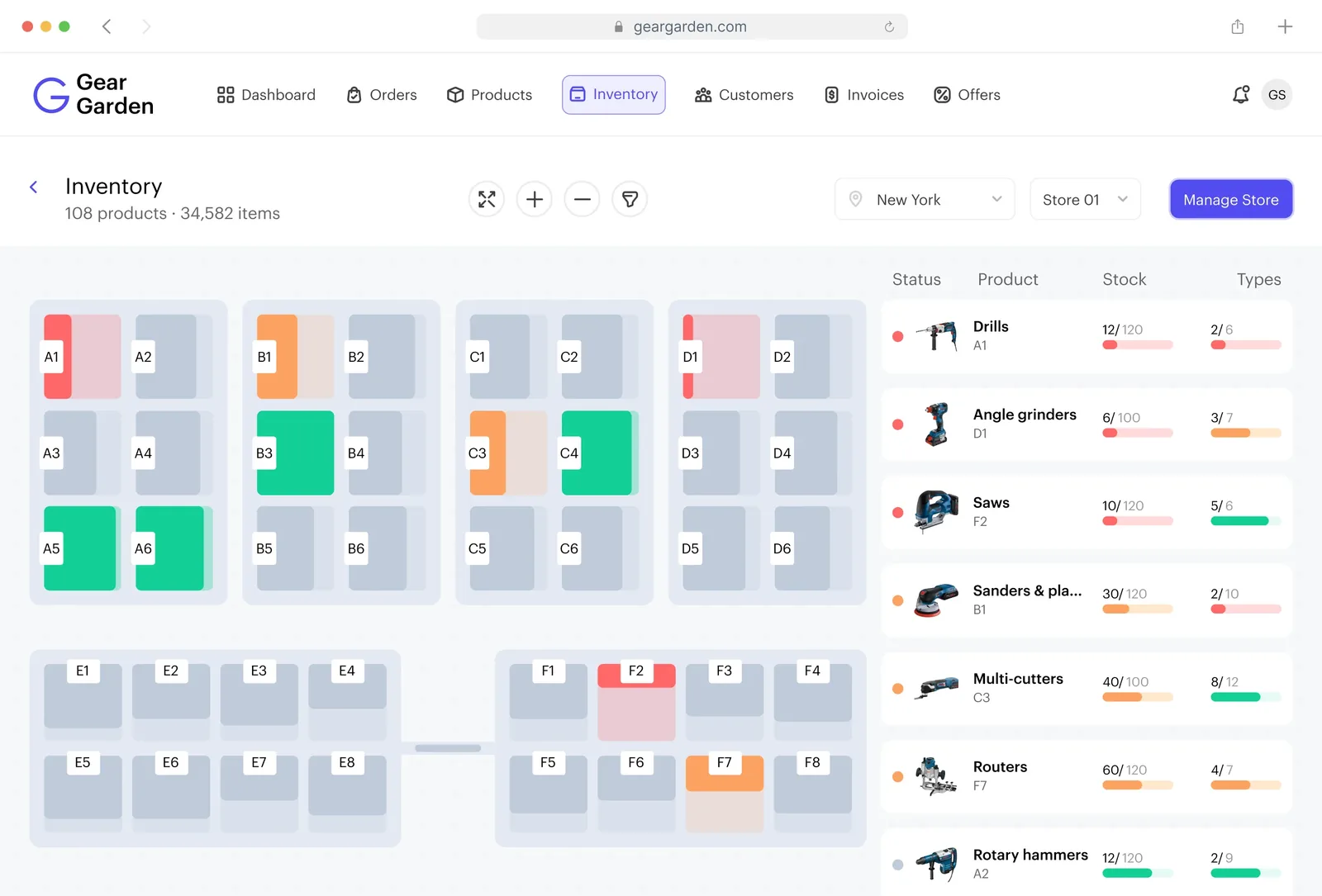 Inventory management stock screen