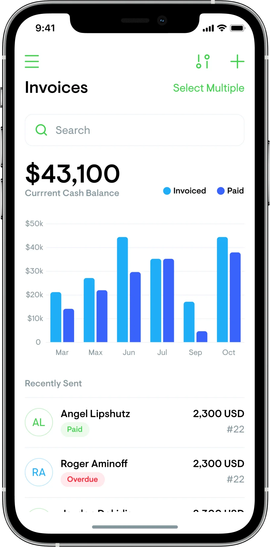 Invoice status overview