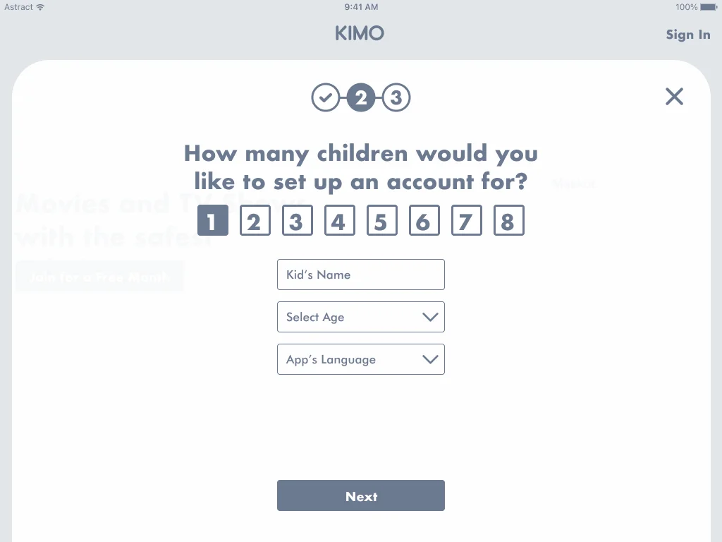 Wireframes for a streaming app
