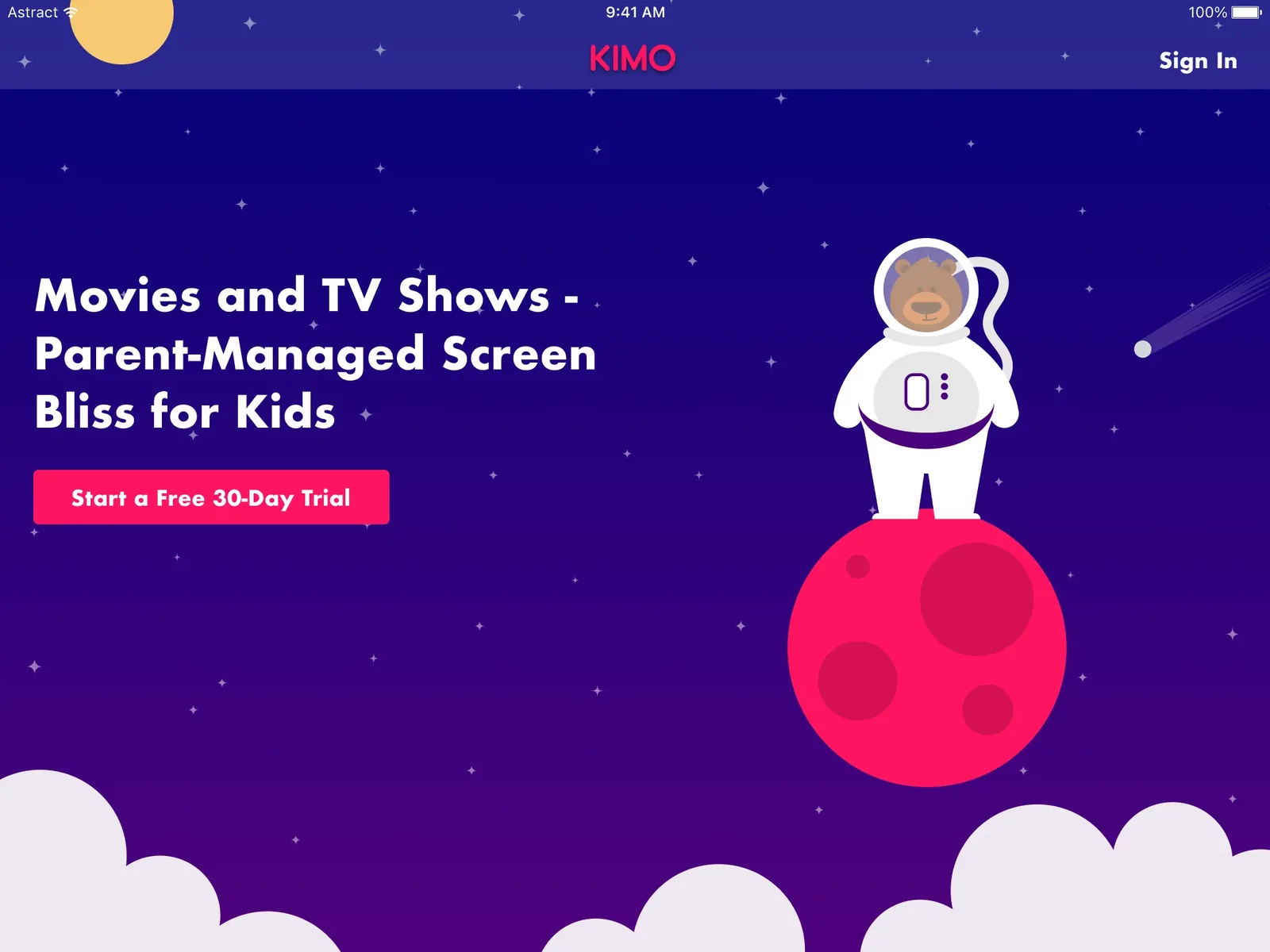 Second mascot version, main screen