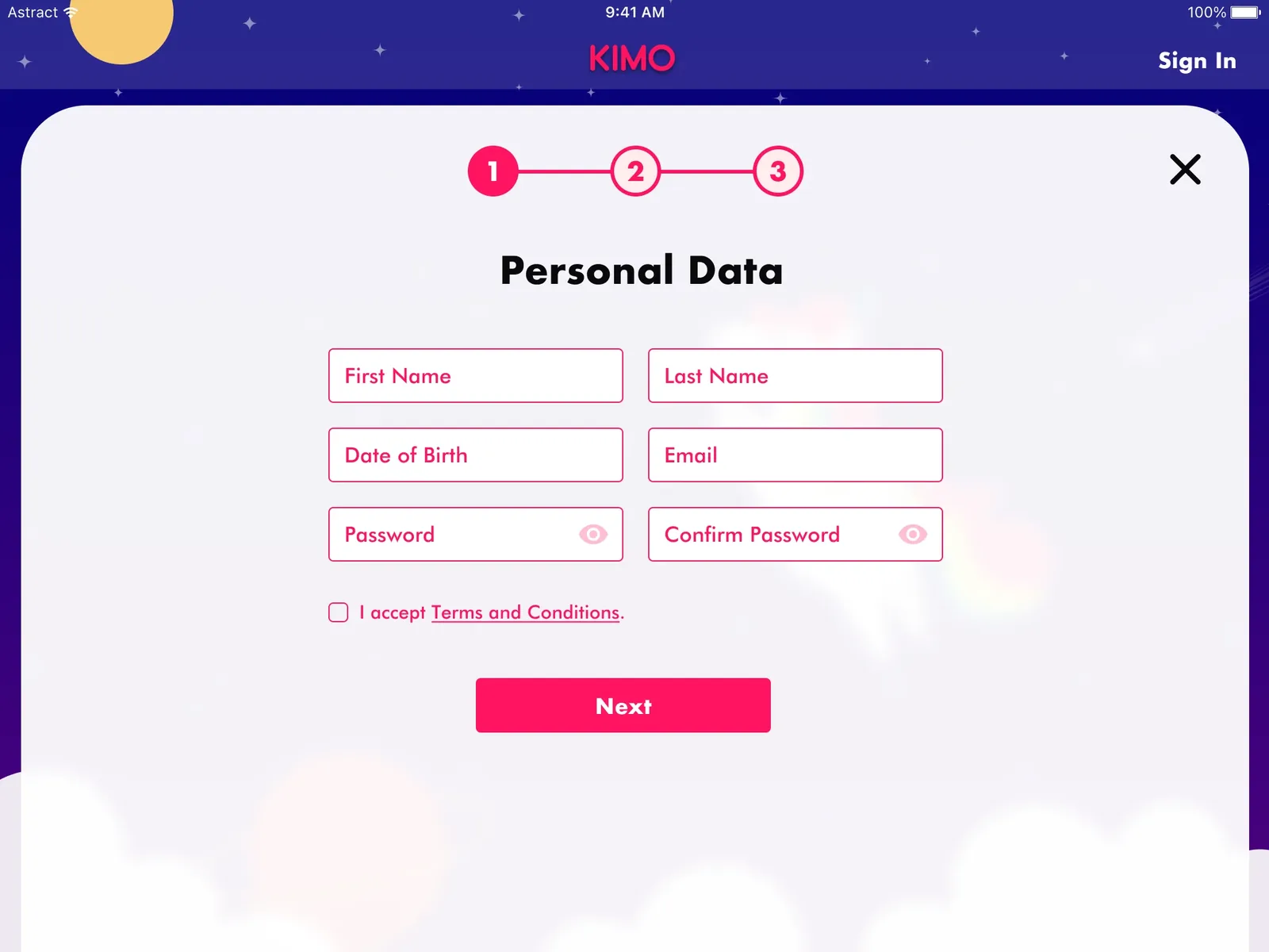 UI design for an online streaming app
