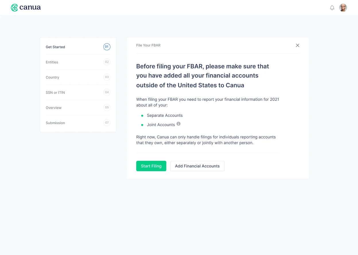 Explaining the FBAR process to users